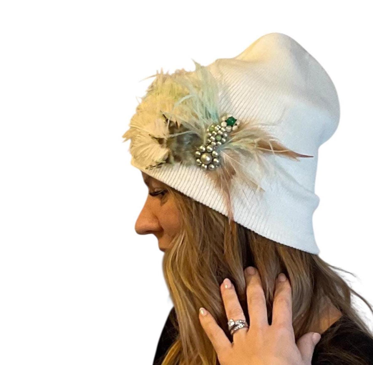 Pure as the day | A butterfly emerges | hand-embellished beanie