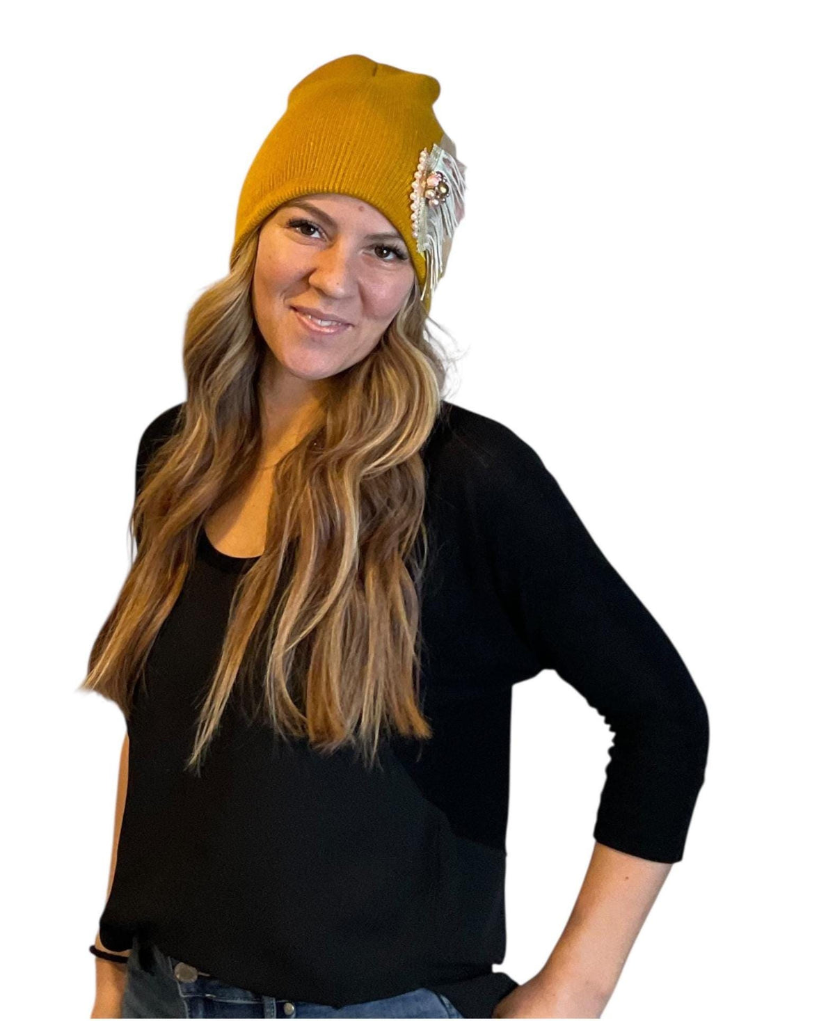 Indian Arrowhead | hand-embellished beanie