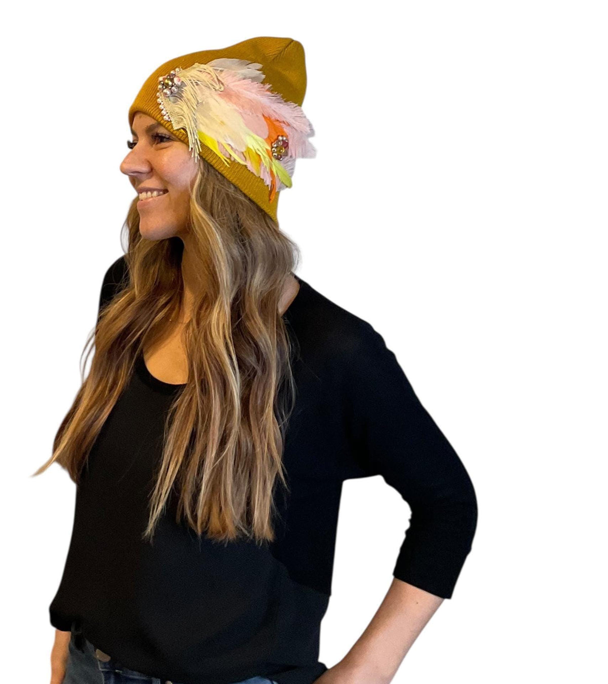 Indian Arrowhead | hand-embellished beanie