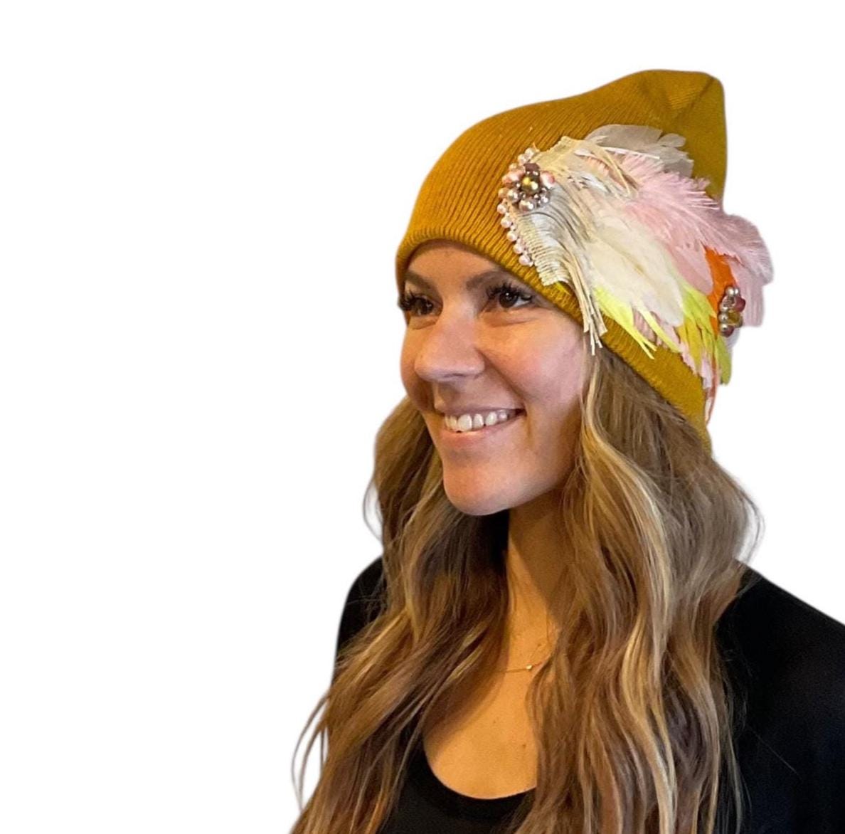 Indian Arrowhead | hand-embellished beanie
