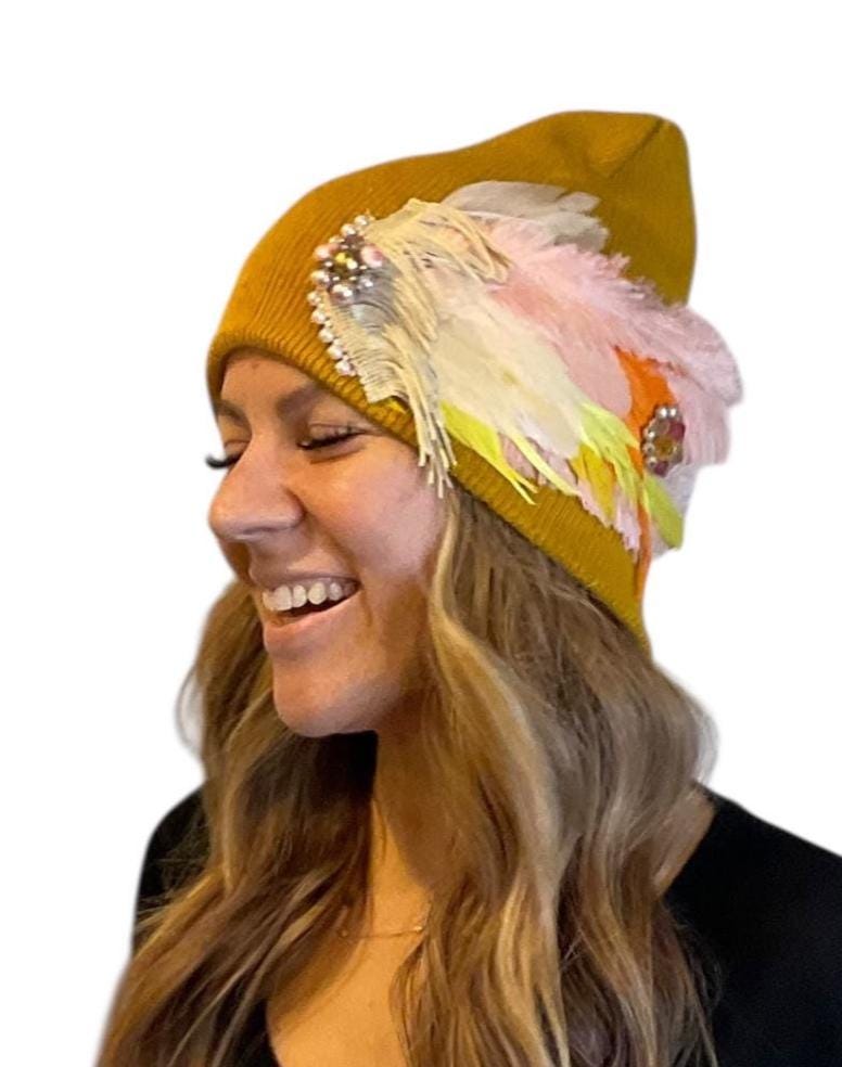 Indian Arrowhead | hand-embellished beanie