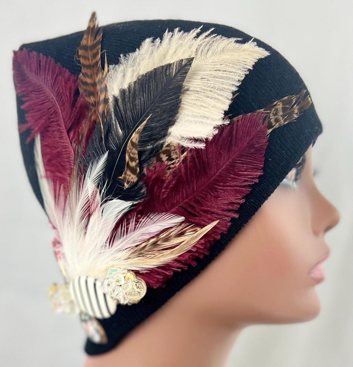 Retro 80’s - Boogie Nights - Vintage Jeweled & Feather-work Artistry - Fashionable Wear