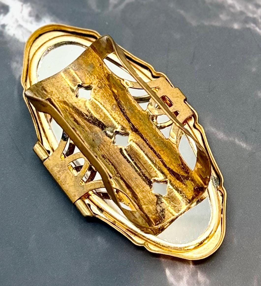 Vintage Stratton Lipstick Holder Ring – Flip-up Mirror, Made in England