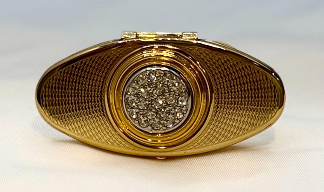 Vintage Stratton Lipstick Holder Ring – Flip-up Mirror, Made in England