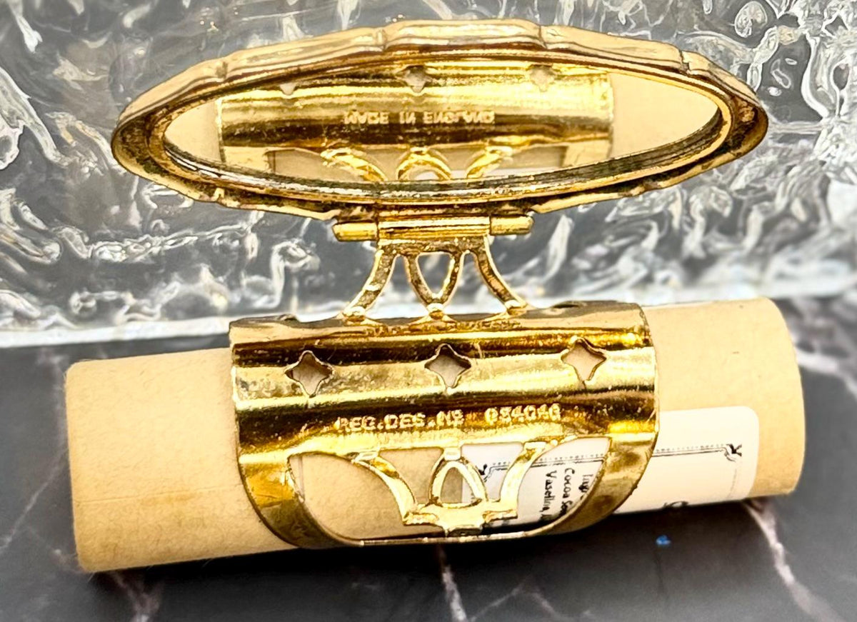 Vintage Lipstick Ring Holder w/Flip-Up Mirror - Eclipse Oval
