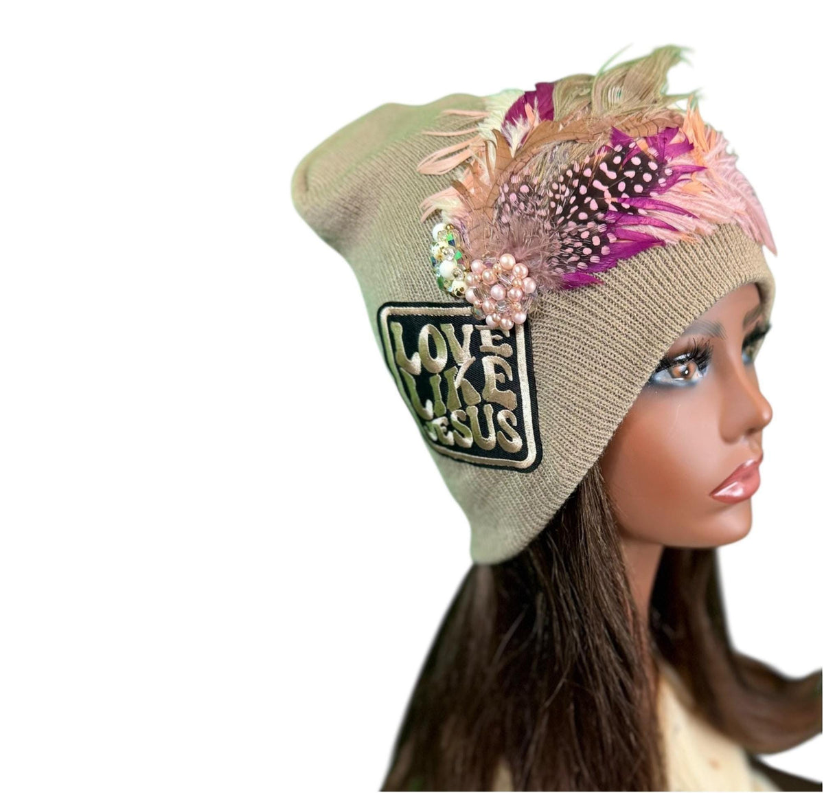 Love Like JESUS, Patchwork Jeweled Designer Hat
