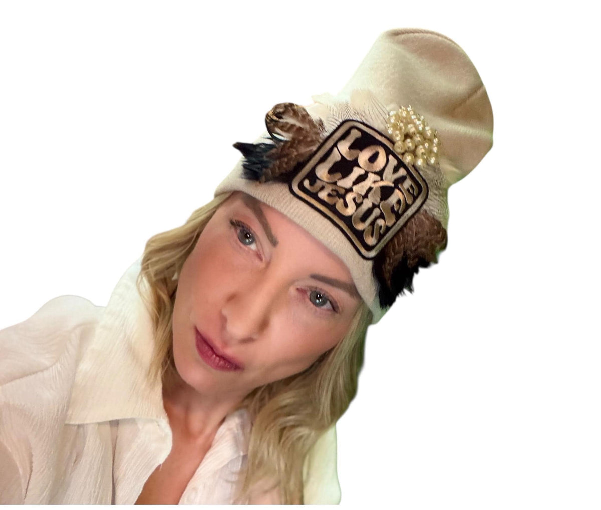 Love Like Jesus, Patchwork Jeweled Fashionable Hat