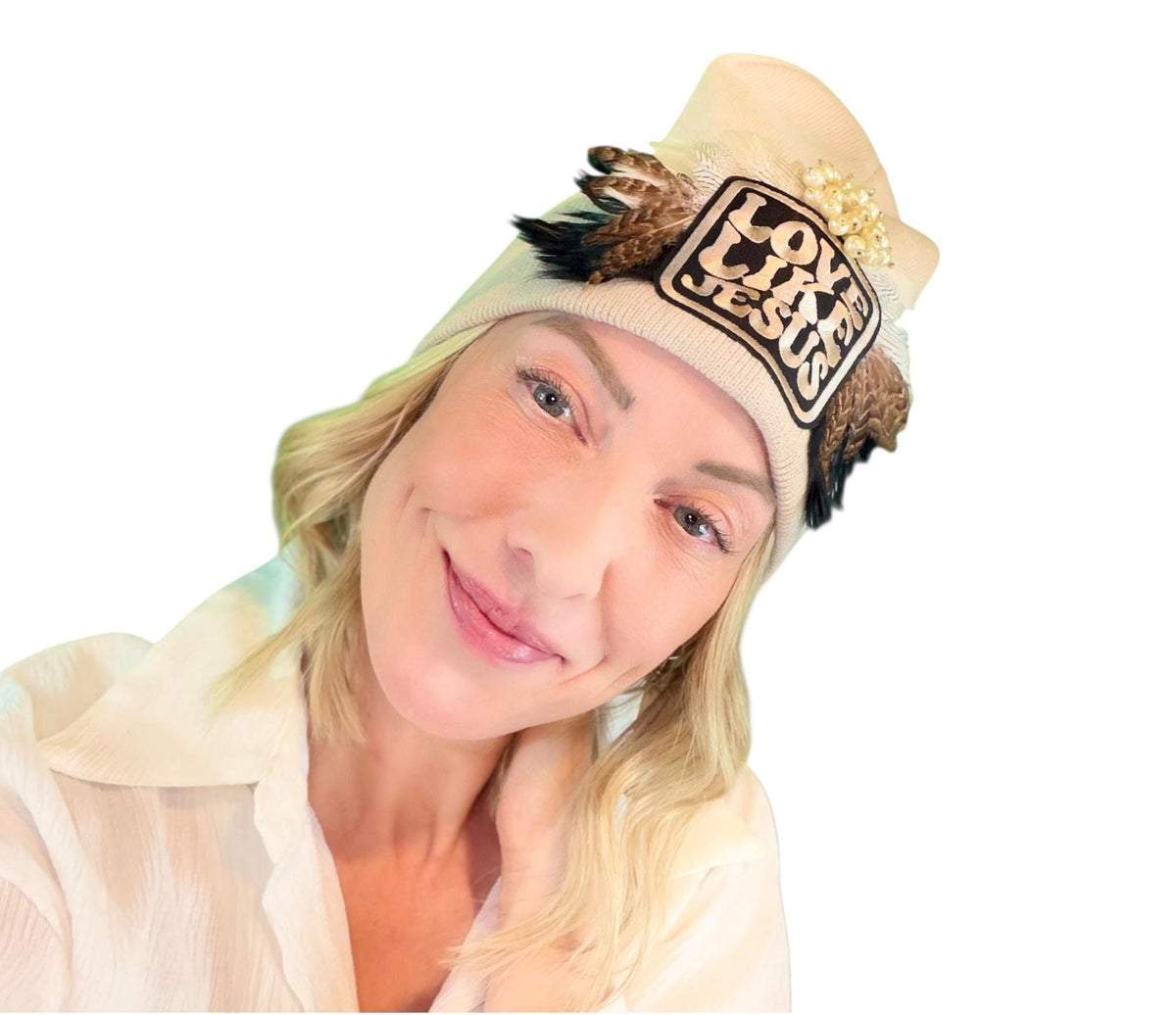 Love Like Jesus, Patchwork Jeweled Fashionable Hat