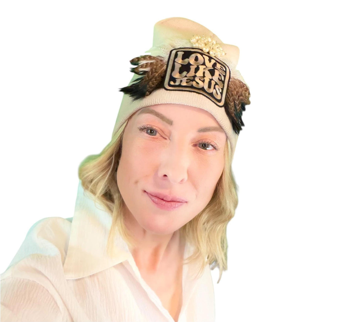 Love Like Jesus, Patchwork Jeweled Fashionable Hat