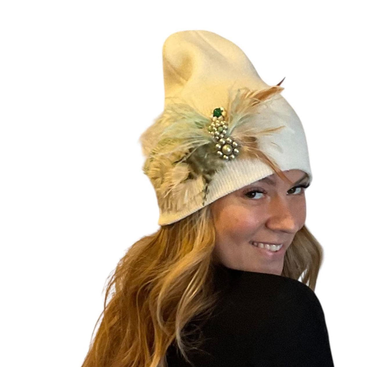 Pure as the day | A butterfly emerges | hand-embellished beanie