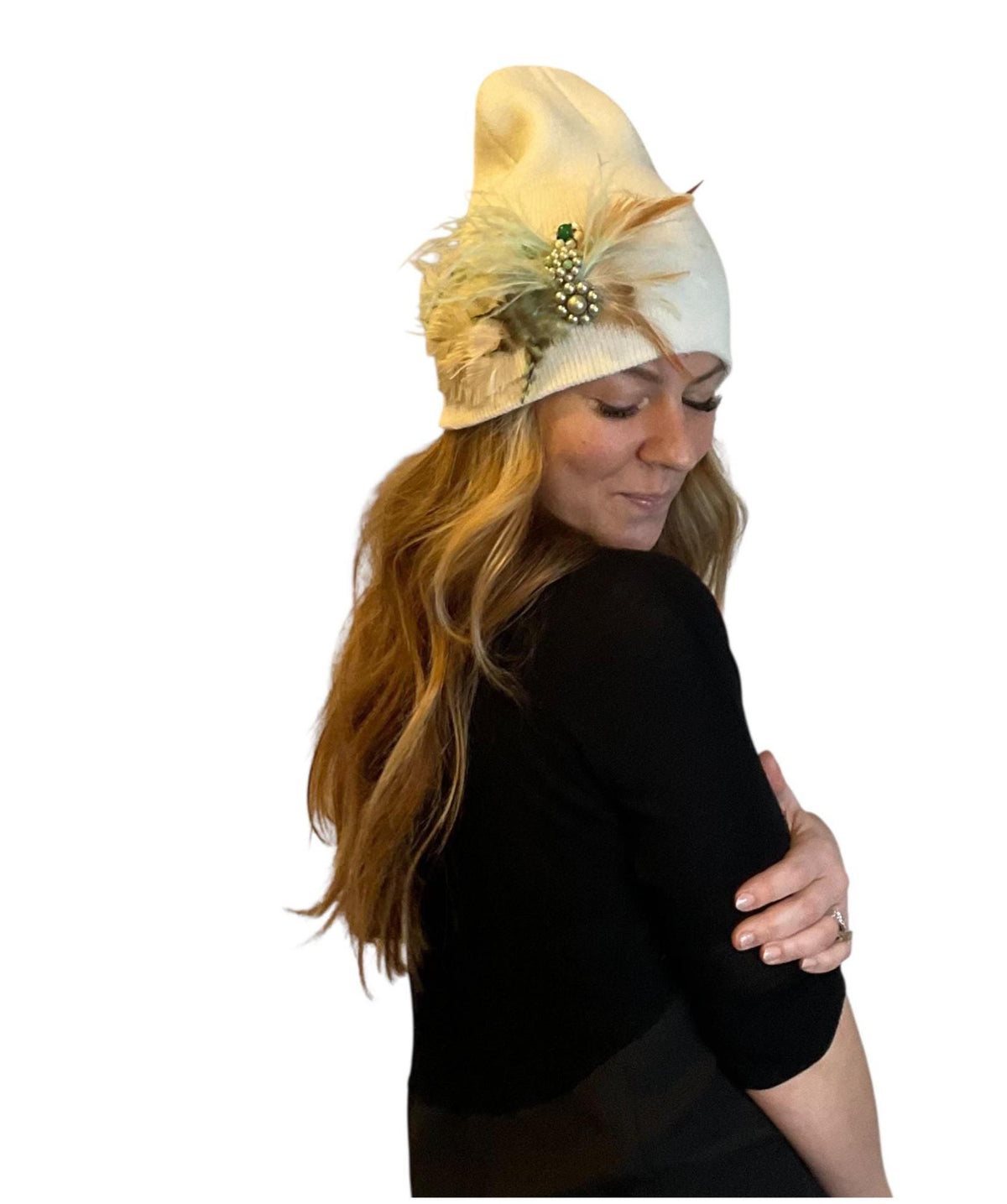 Pure as the day | A butterfly emerges | hand-embellished beanie