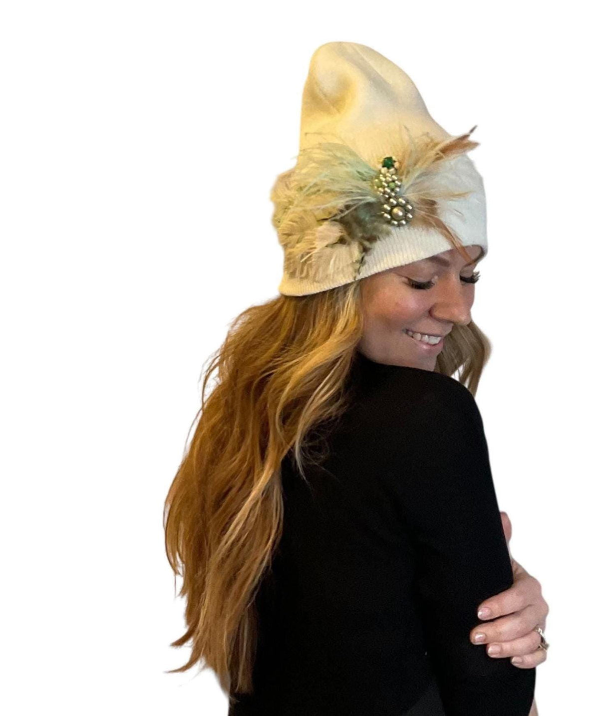 Pure as the day | A butterfly emerges | hand-embellished beanie