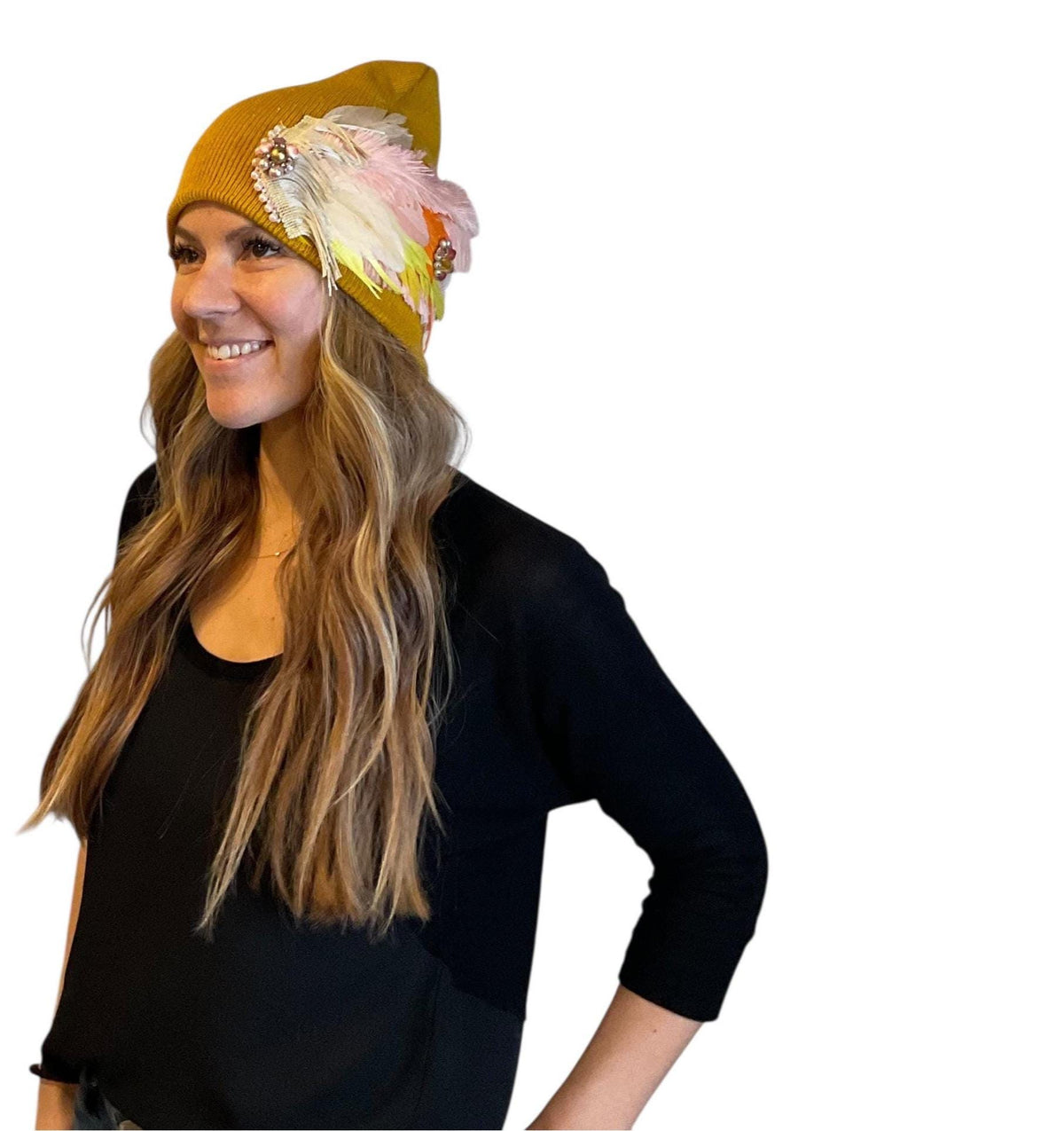Indian Arrowhead | hand-embellished beanie