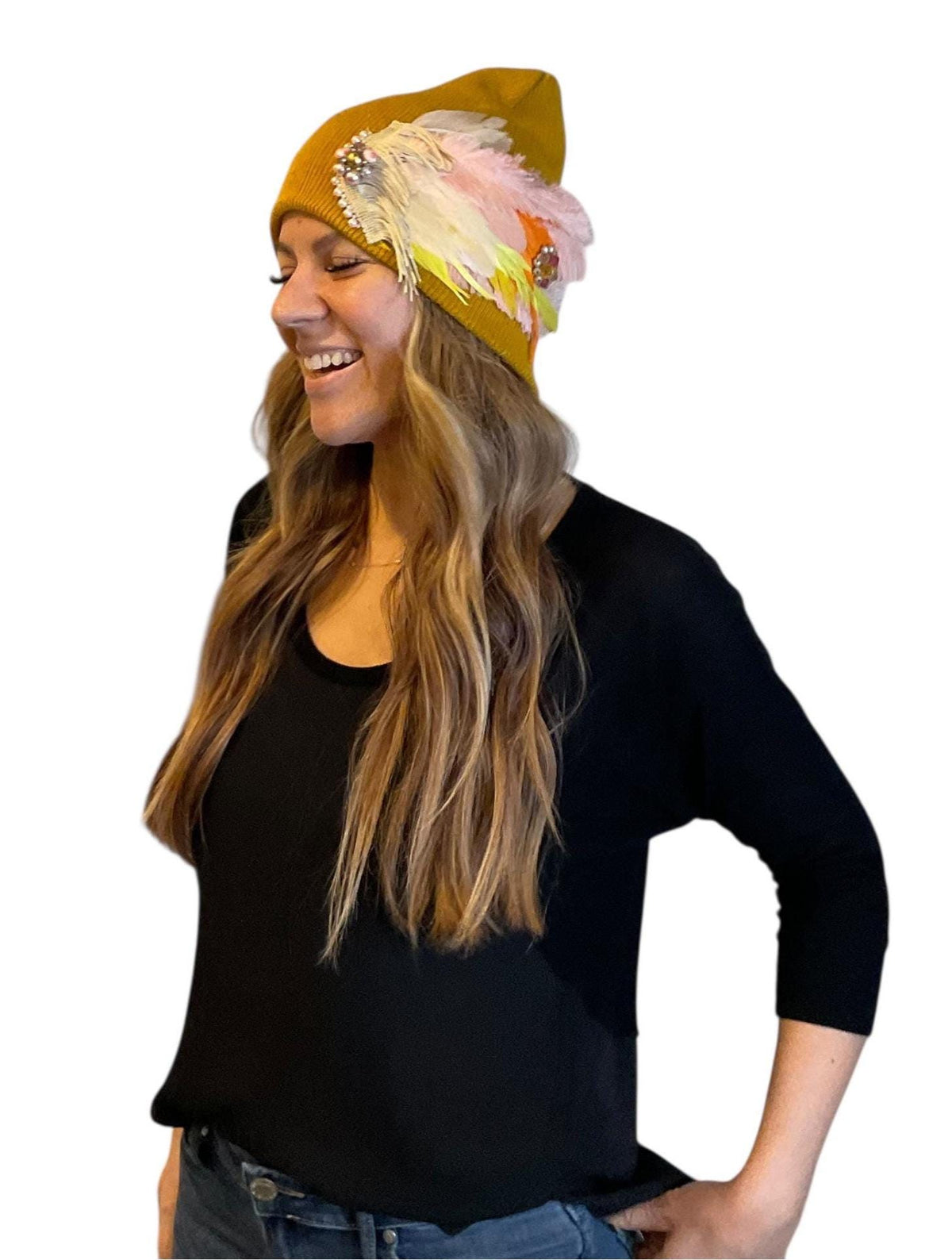 Indian Arrowhead | hand-embellished beanie