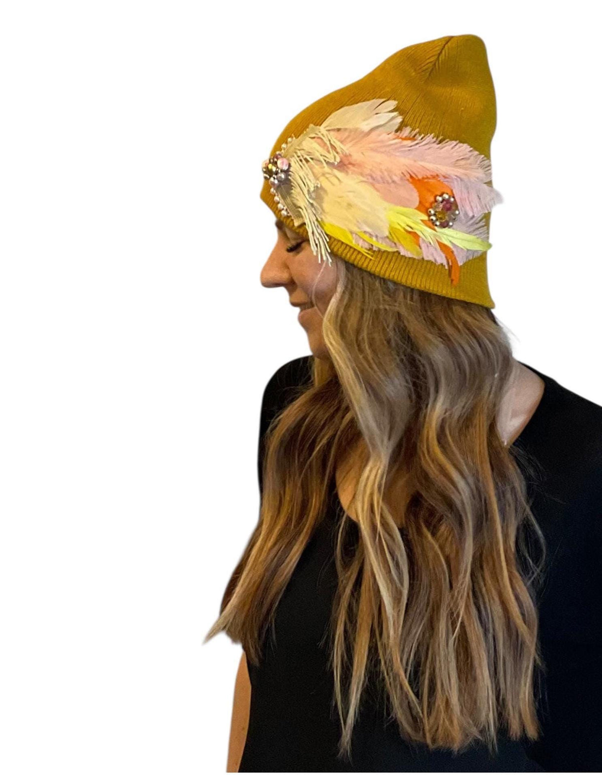 Indian Arrowhead | hand-embellished beanie
