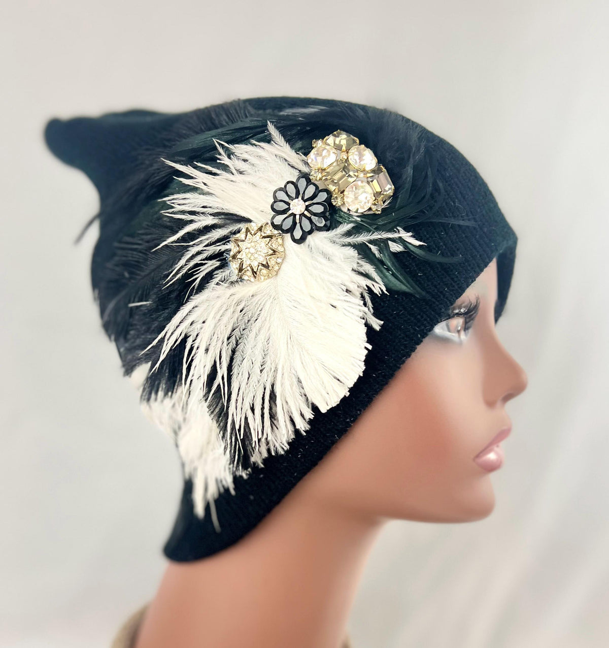 Retro 80’s - Boogie Nights - Vintage Jeweled & Feather-work Artistry - Fashionable Wear