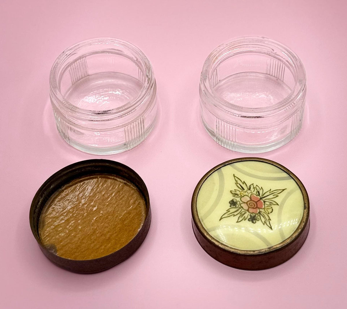 Ladies Dresser Jars - Vintage Collectible Vanity Power Jars - Vanity Storage