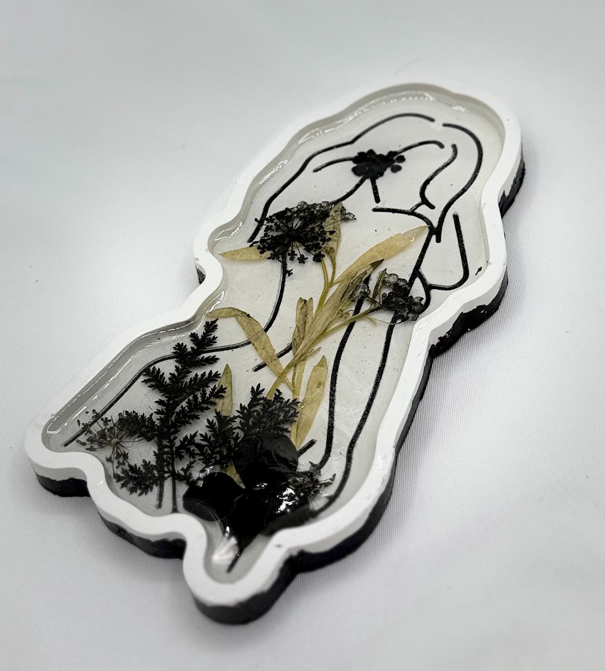 Jesmonite Vanity Tray - Ladies Figure, Dried Floral Display