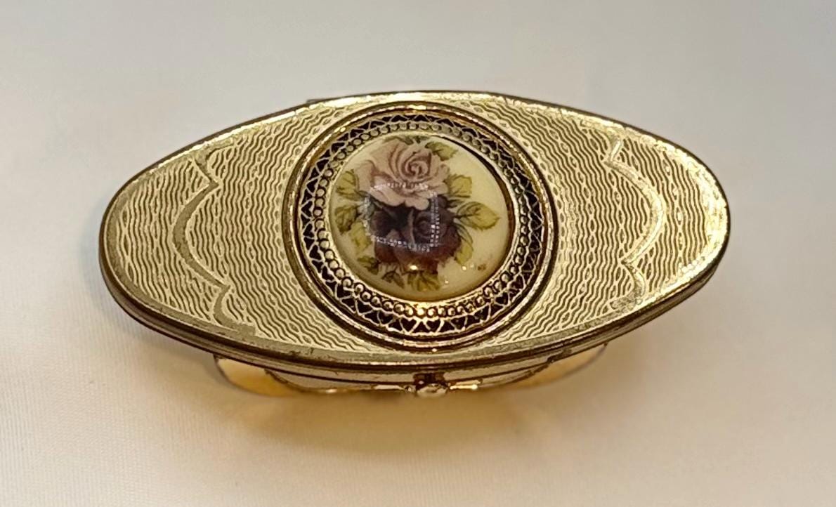 Vintage Stratton Lipstick Holder Ring – Flip-up Mirror, Made in England