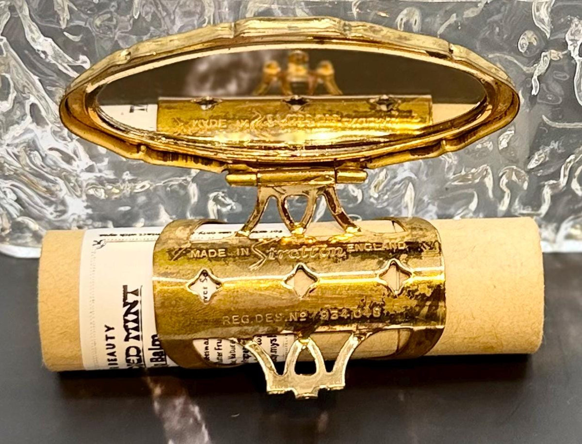 Vintage Stratton Lipstick Holder Ring – Flip-up Mirror, Made in England