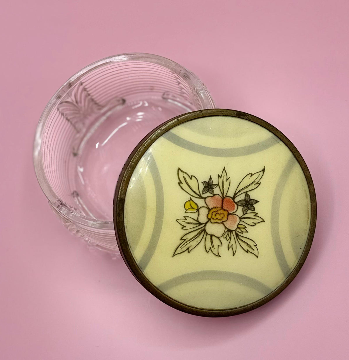 Ladies Dresser Jars - Vintage Collectible Vanity Power Jars - Vanity Storage