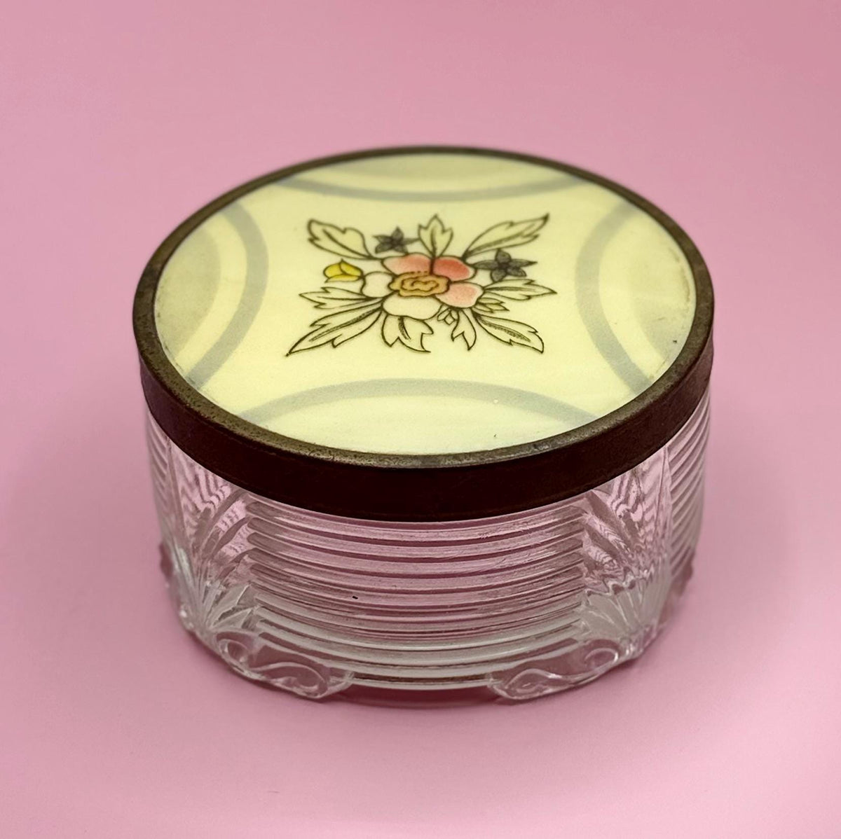 Ladies Dresser Jars - Vintage Collectible Vanity Power Jars - Vanity Storage