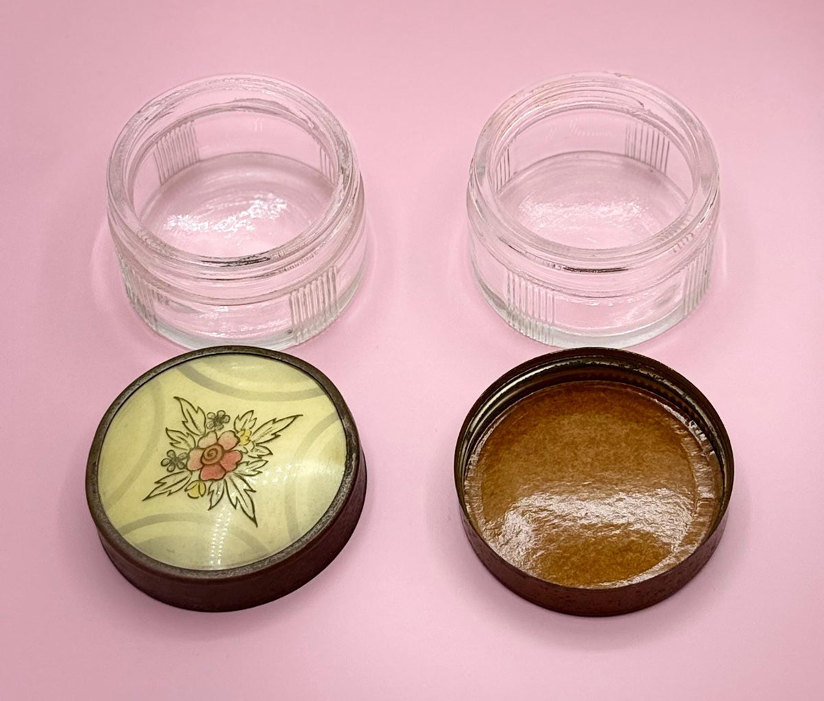 Ladies Dresser Jars - Vintage Collectible Vanity Power Jars - Vanity Storage