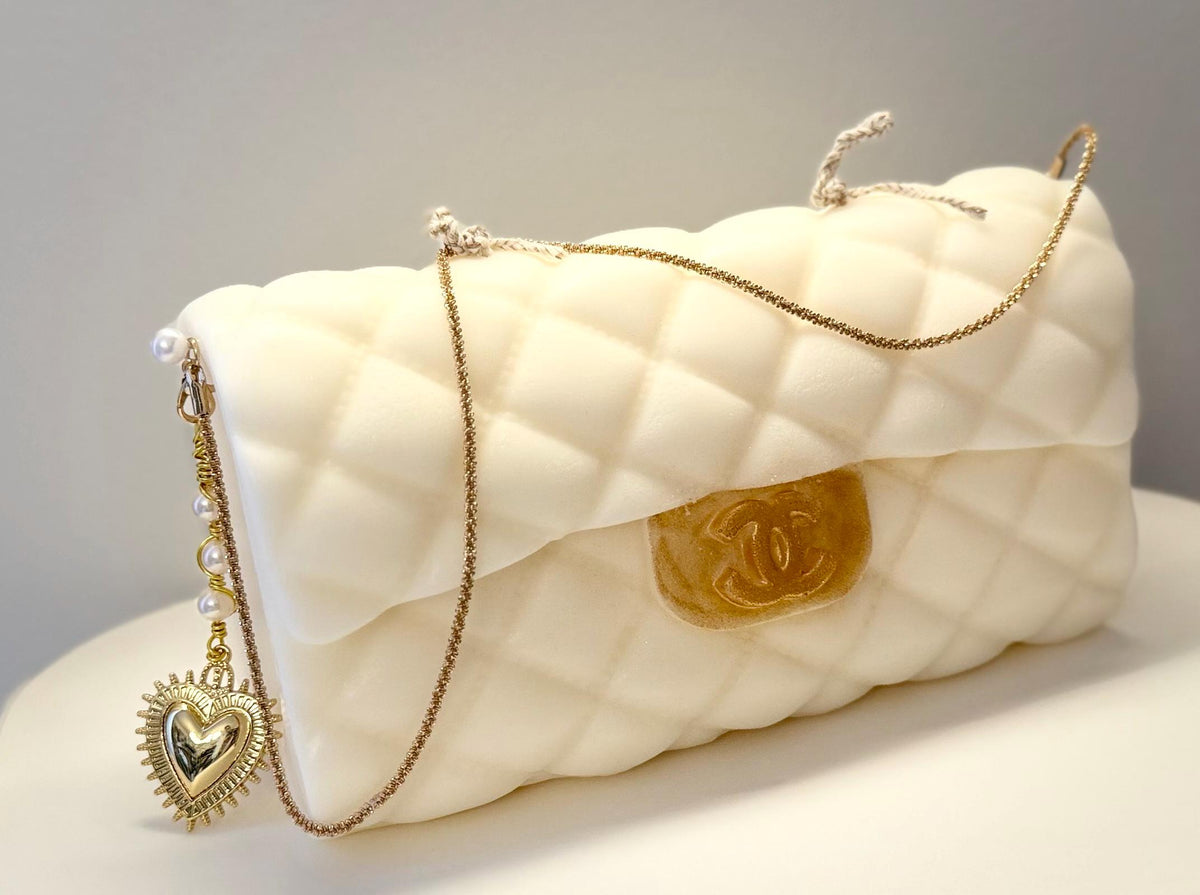 Sculptural Handbag Candle, Decorative Purse, Wearable Jewelry, Vintage, Housewarming Gift