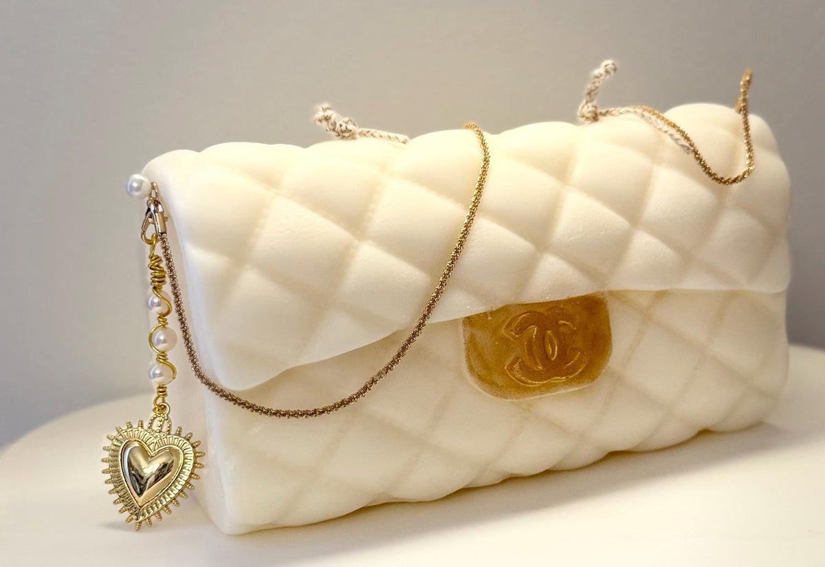 Sculptural Handbag Candle, Decorative Purse, Wearable Jewelry, Vintage, Housewarming Gift