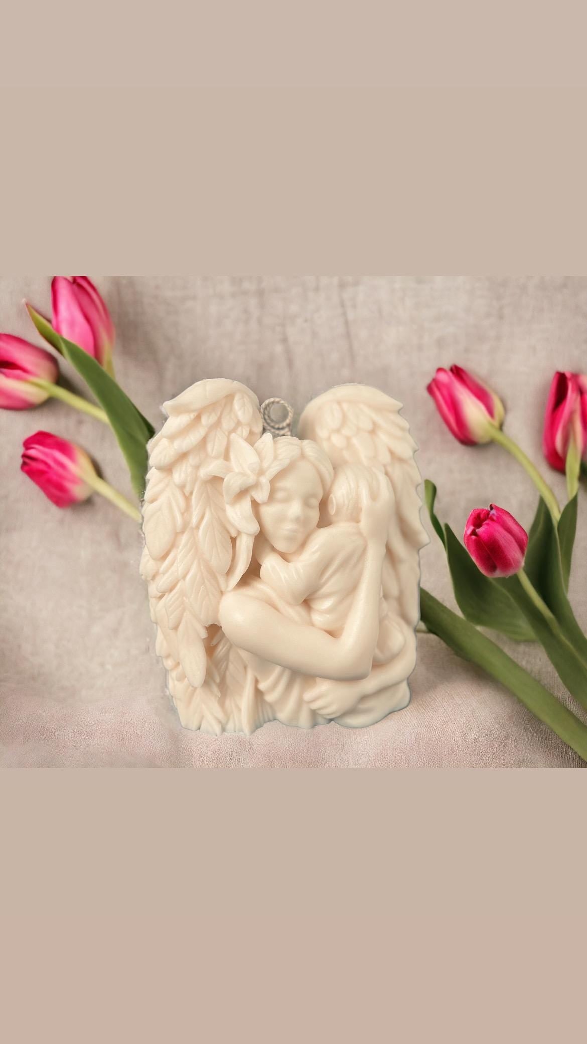 Held in Grace Angel Candle | Sculptural Ivory Candle | Handmade Gift