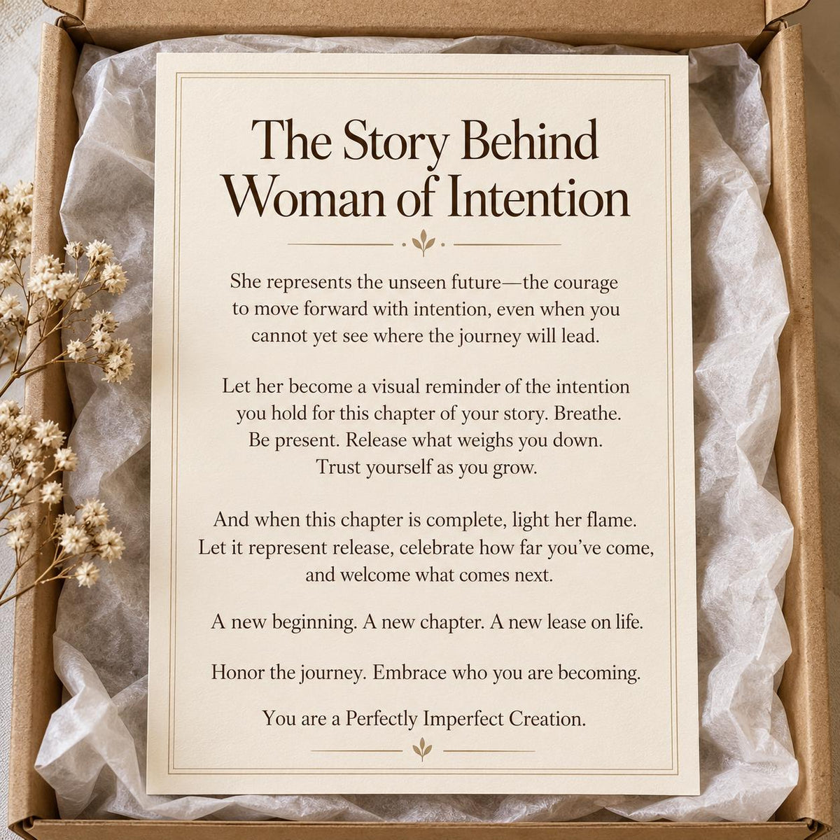 Woman of Intention Sculptural Candle | Handmade Keepsake for New Beginnings