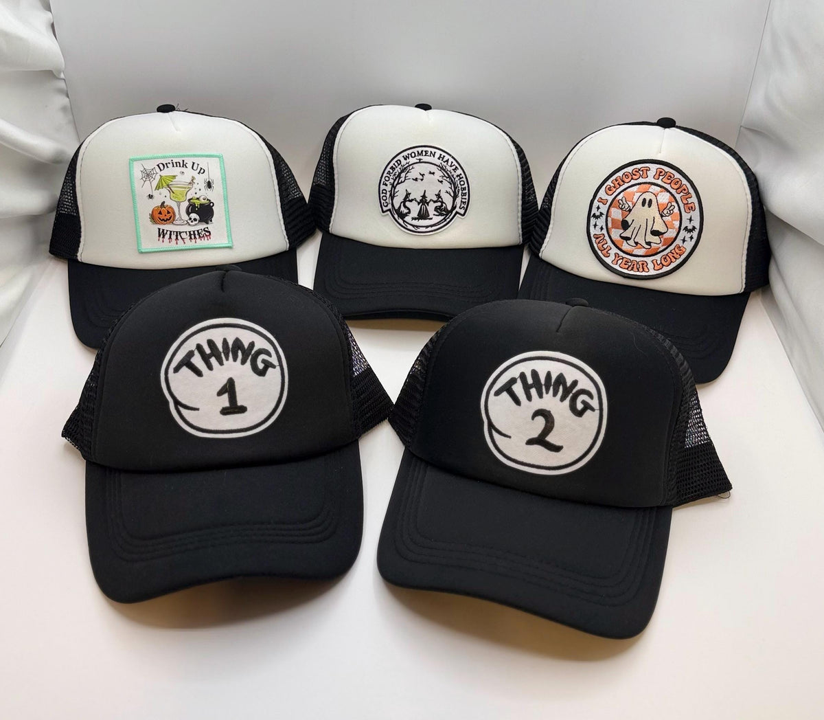 Halloween Patch Trucker Hat | Spooky Season Mesh Cap | Choose Your Style