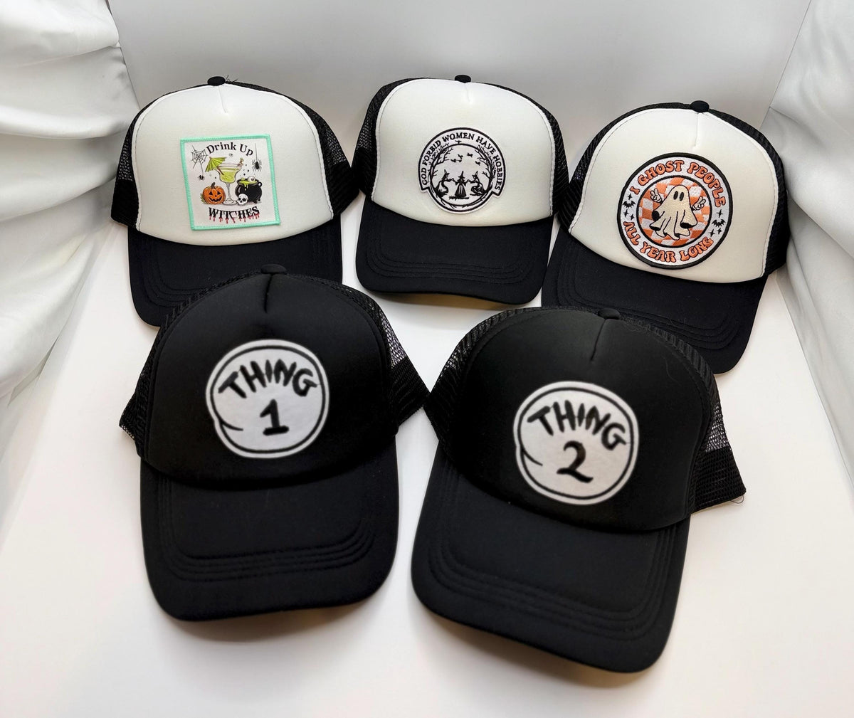 Halloween Patch Trucker Hat | Spooky Season Mesh Cap | Choose Your Style