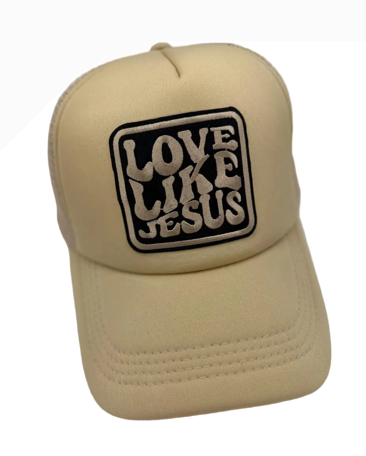 Love Like Jesus Patchwork Trucker Hat