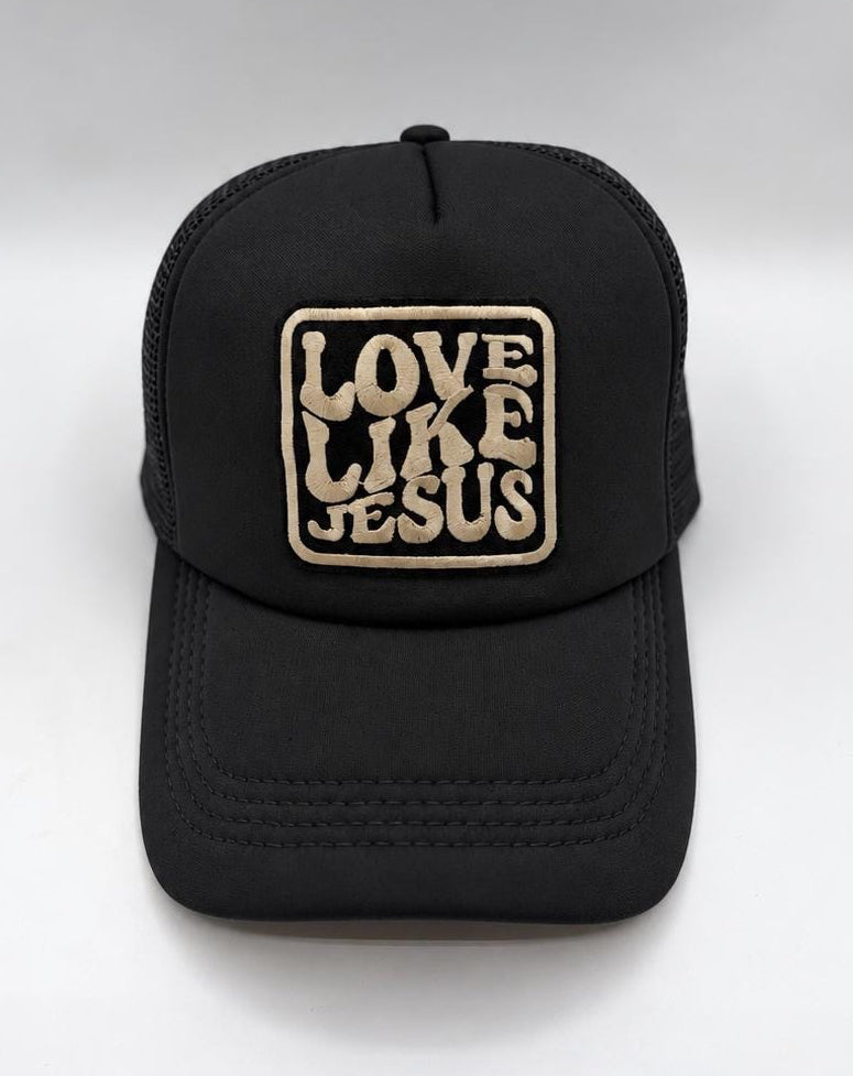 Love Like Jesus Patchwork Trucker Hat