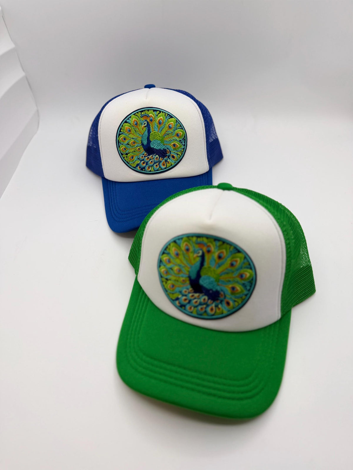 Peacock Patch Trucker Hats | Graphic Hats | Choose Your Design
