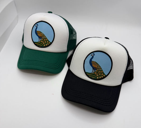 Peacock Patch Trucker Hats | Graphic Hats | Choose Your Design
