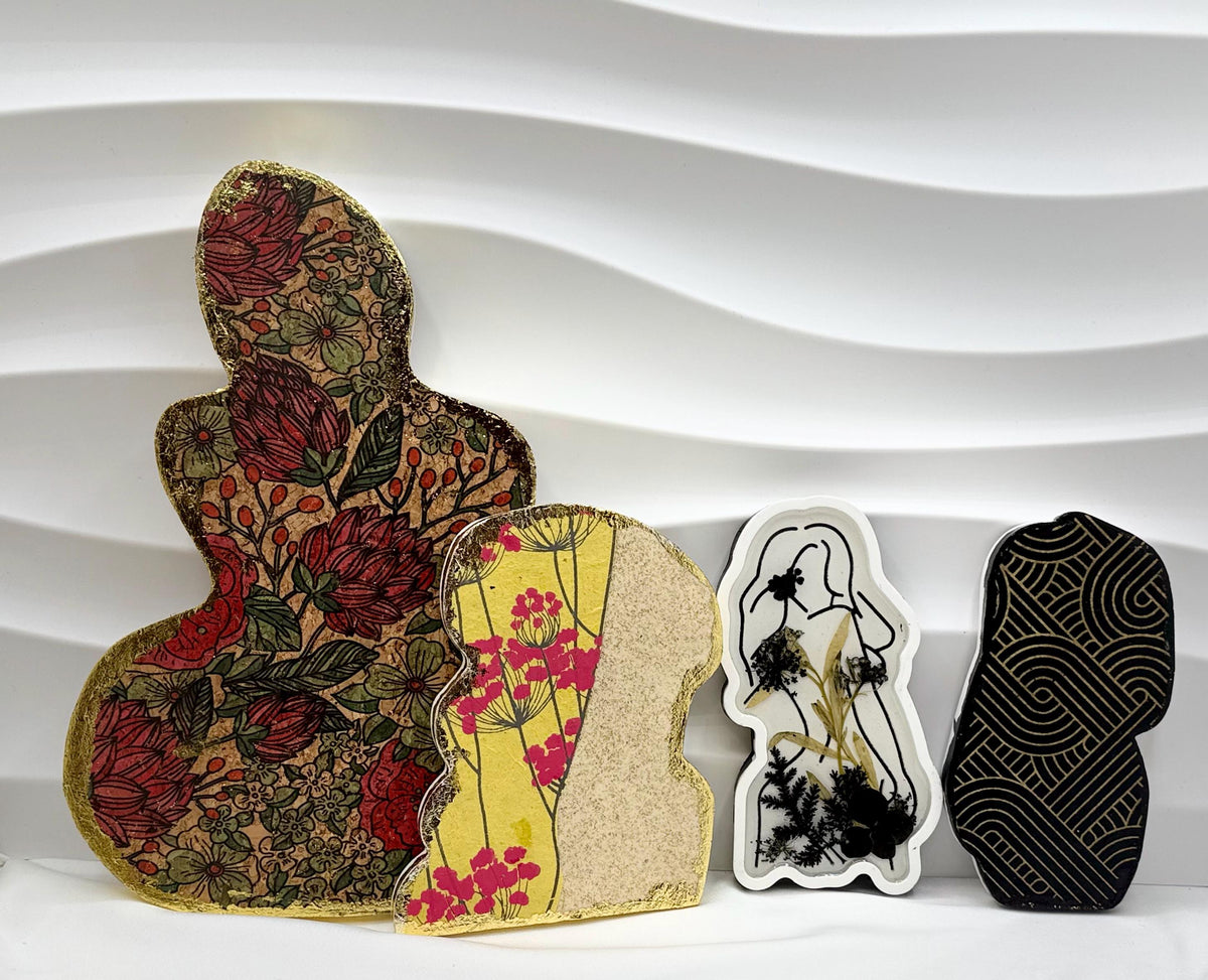 Jesmonite Vanity Tray - Ladies Figure, Dried Floral Display