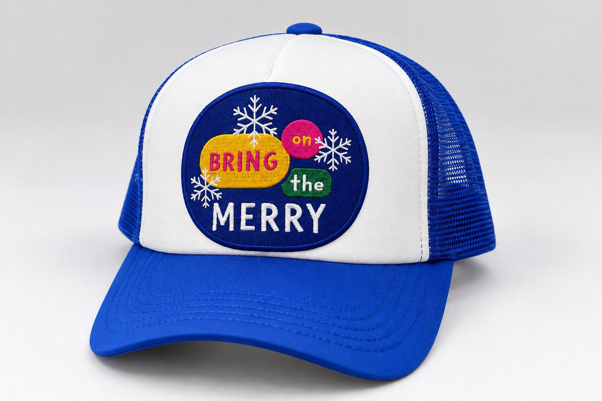 Holiday Patch Trucker Hats | Christmas Graphic Hats | Choose Your Design