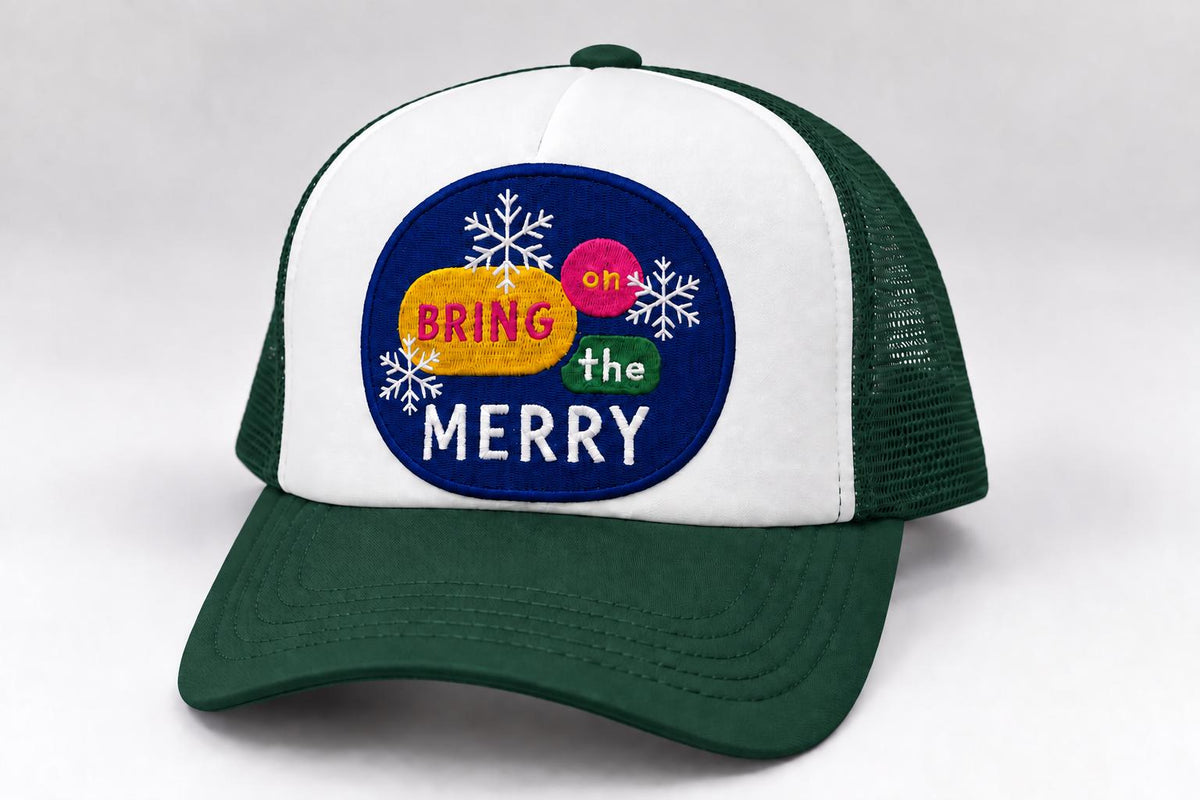 Holiday Patch Trucker Hats | Christmas Graphic Hats | Choose Your Design