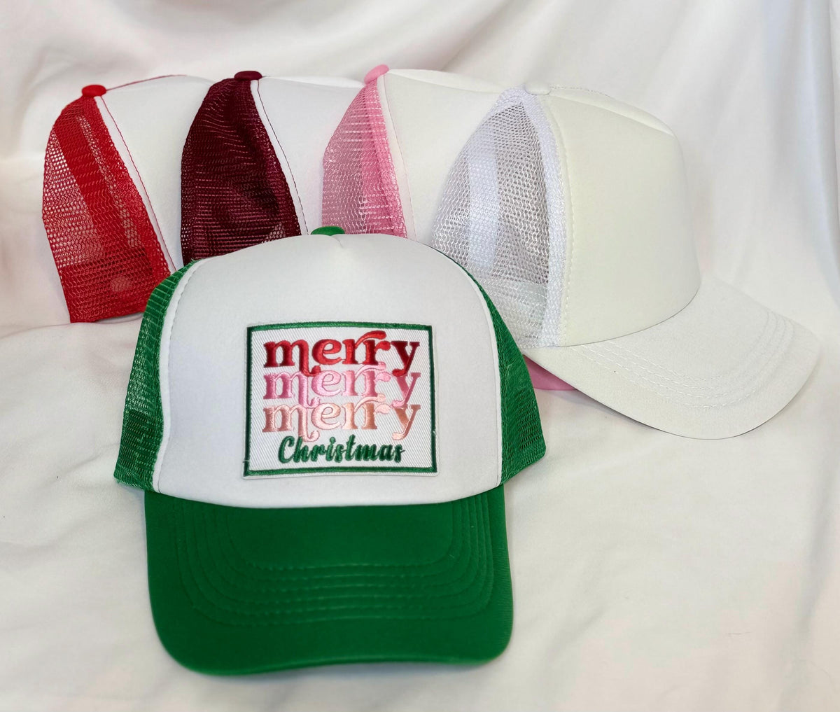 Holiday Patch Trucker Hats | Christmas Graphic Hats | Choose Your Design