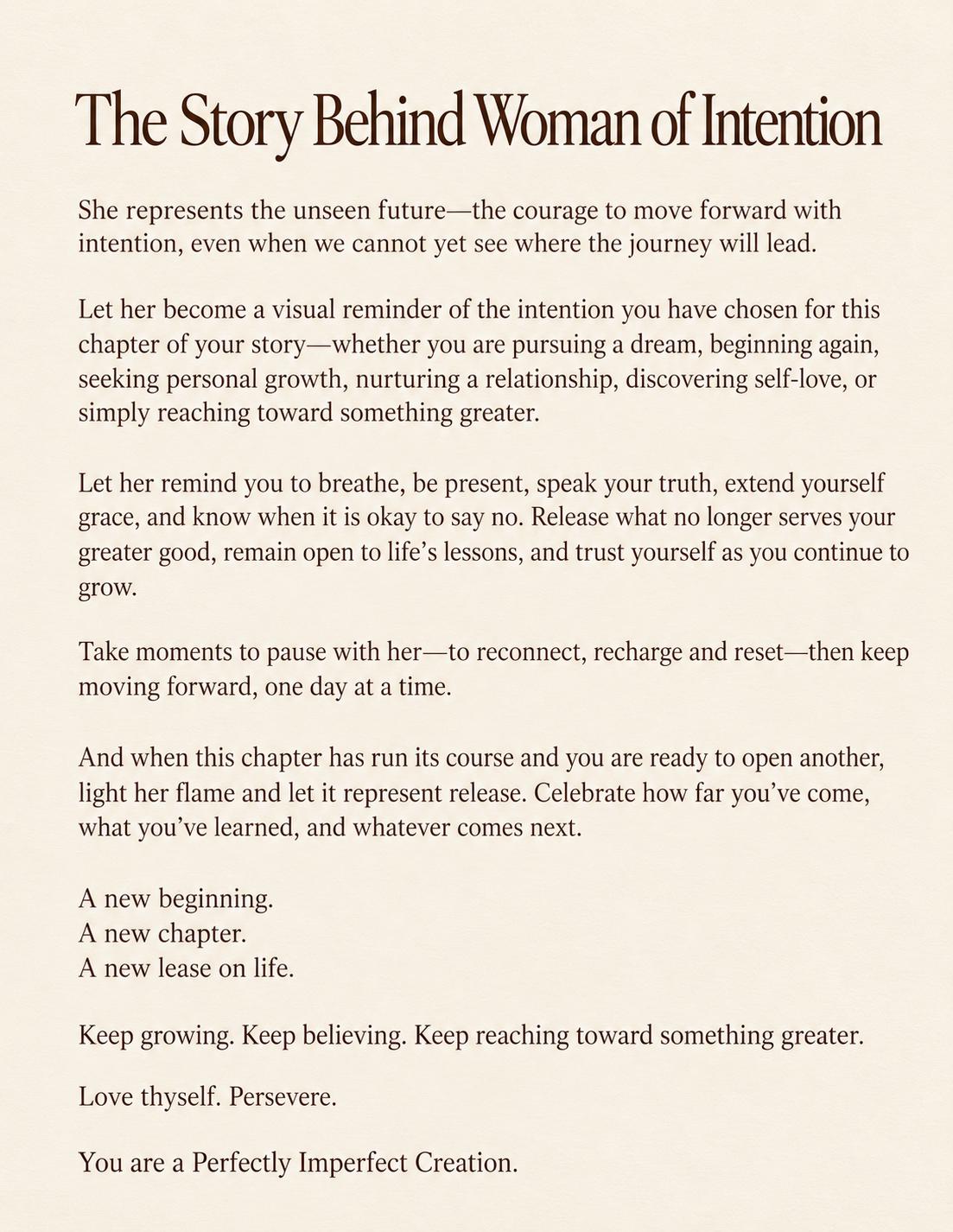 Woman of Intention Sculptural Candle | Handmade Keepsake for New Beginnings