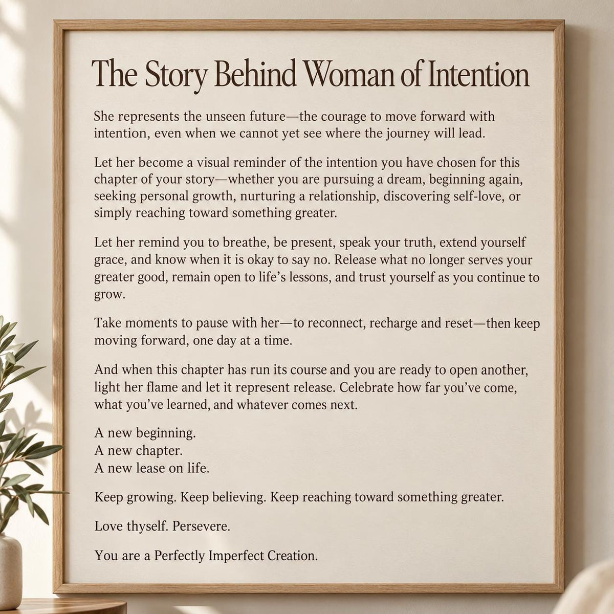 Woman of Intention Sculptural Candle | Handmade Keepsake for New Beginnings