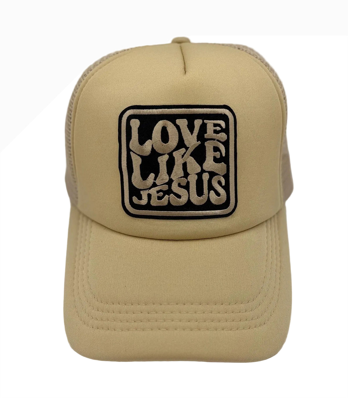 Love Like Jesus Patchwork Trucker Hat