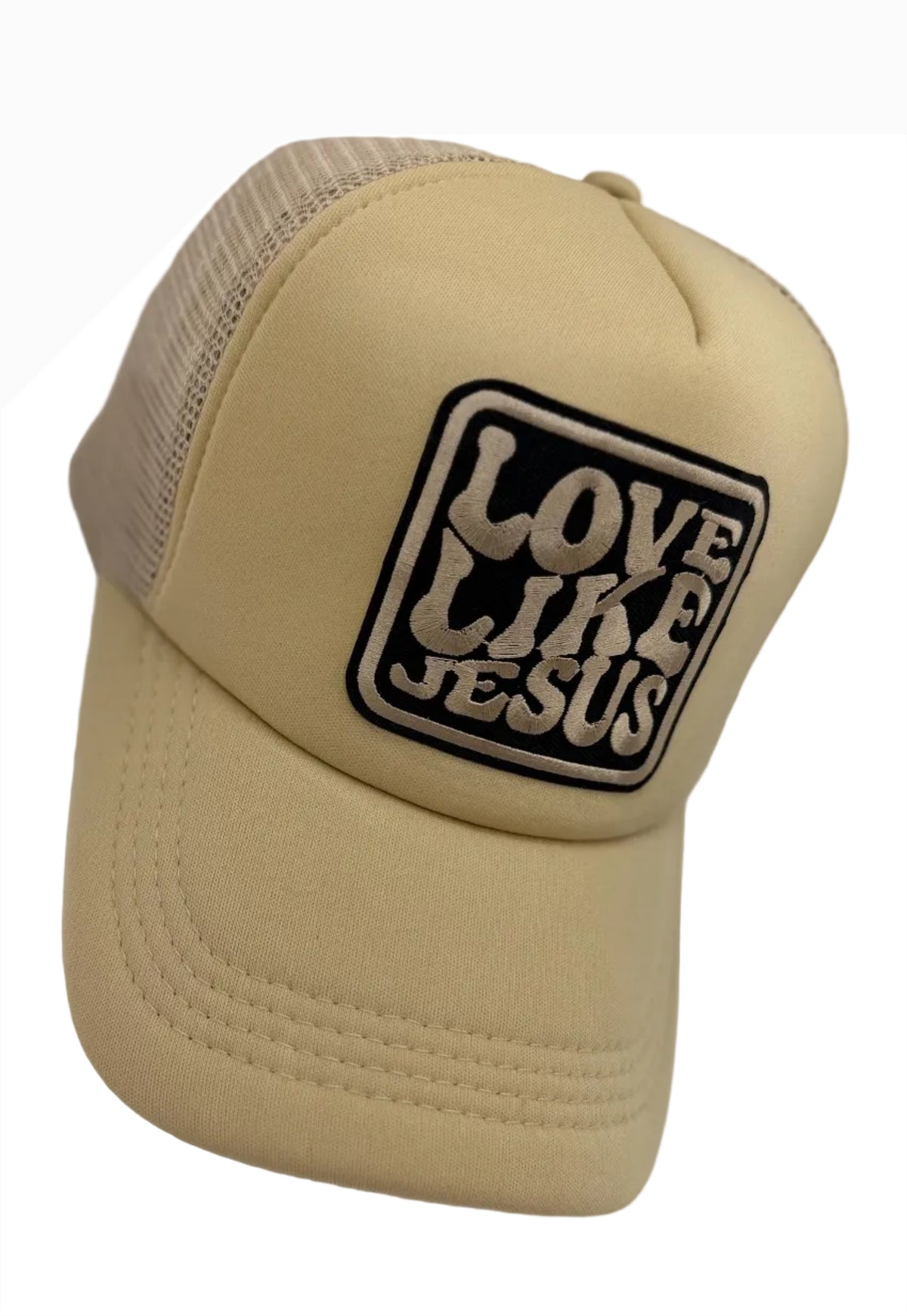 Love Like Jesus Patchwork Trucker Hat