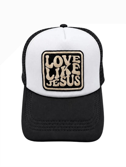 Love Like Jesus Patchwork Trucker Hat