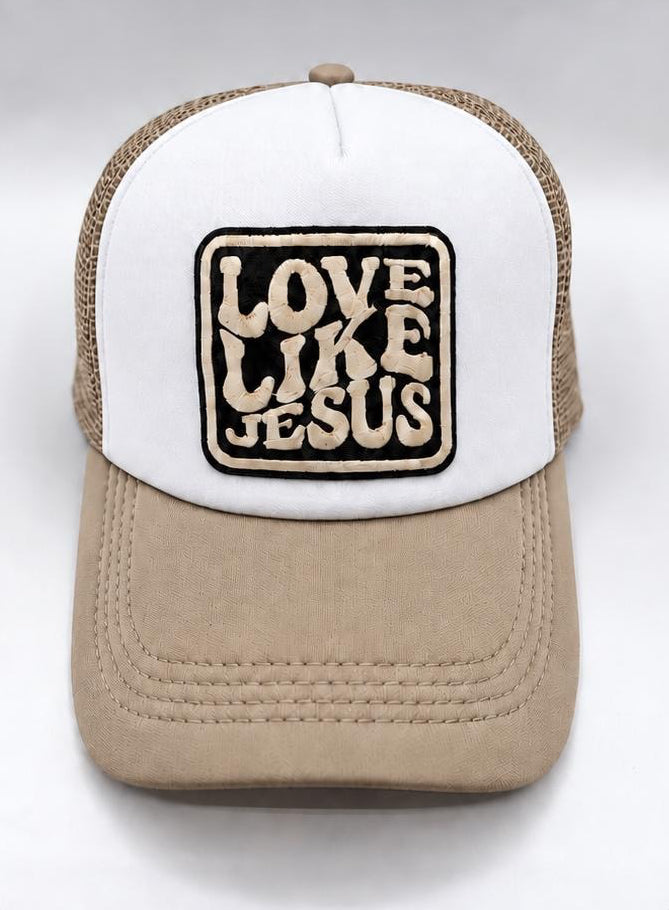 Love Like Jesus Patchwork Trucker Hat