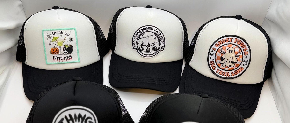 Halloween Patch Trucker Hat | Spooky Season Mesh Cap | Choose Your Style