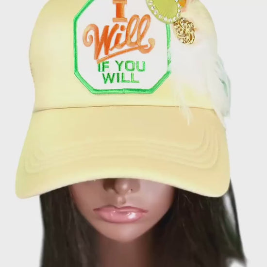 I Will If You Will | Friendship | Trucker Hat Statement Patchwork Design