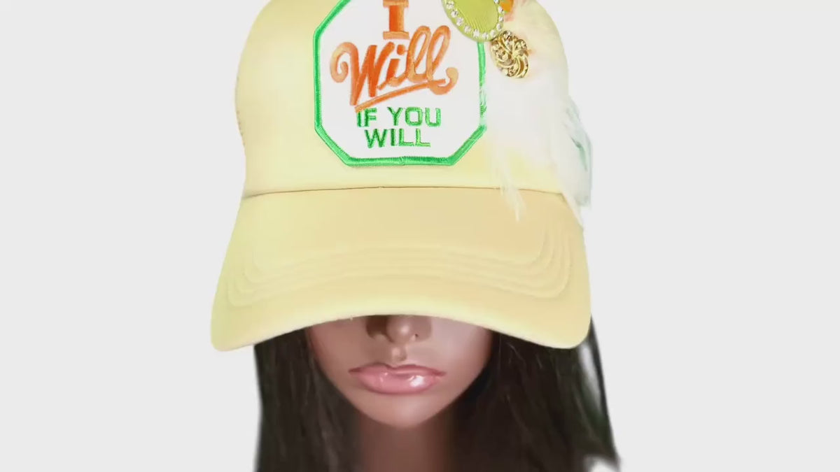 I Will If You Will | Friendship | Trucker Hat Statement Patchwork Design